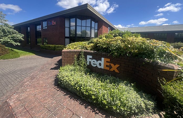Fed Ex Exterior Building View, used for a project showcase of Squared Circle